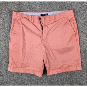 Tommy Hilfiger Shorts 36 Mens Orange Coral Chino Pockets Logo Casual Modern Golf